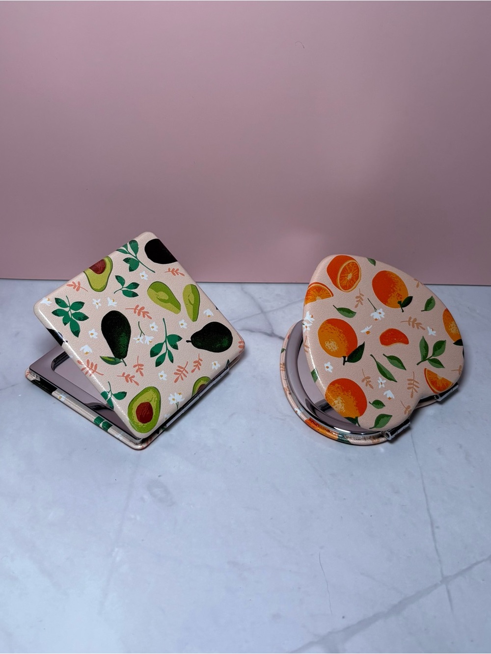 🥑🍊 Compact Mirrors - Avocado & Orange Prints